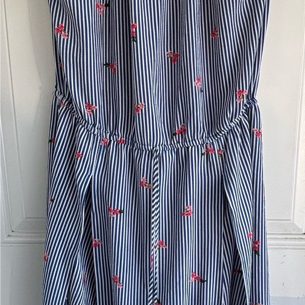 BeBop Blue and White Maxi Dress with Nautical Stripes